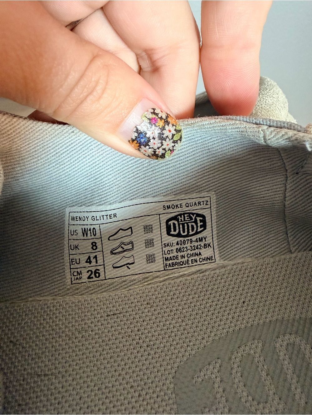 Hey Dude Womens Wendy Glitter Slip On Shoe Size 10 Smoke Quartz Gray - Picture 9 of 9